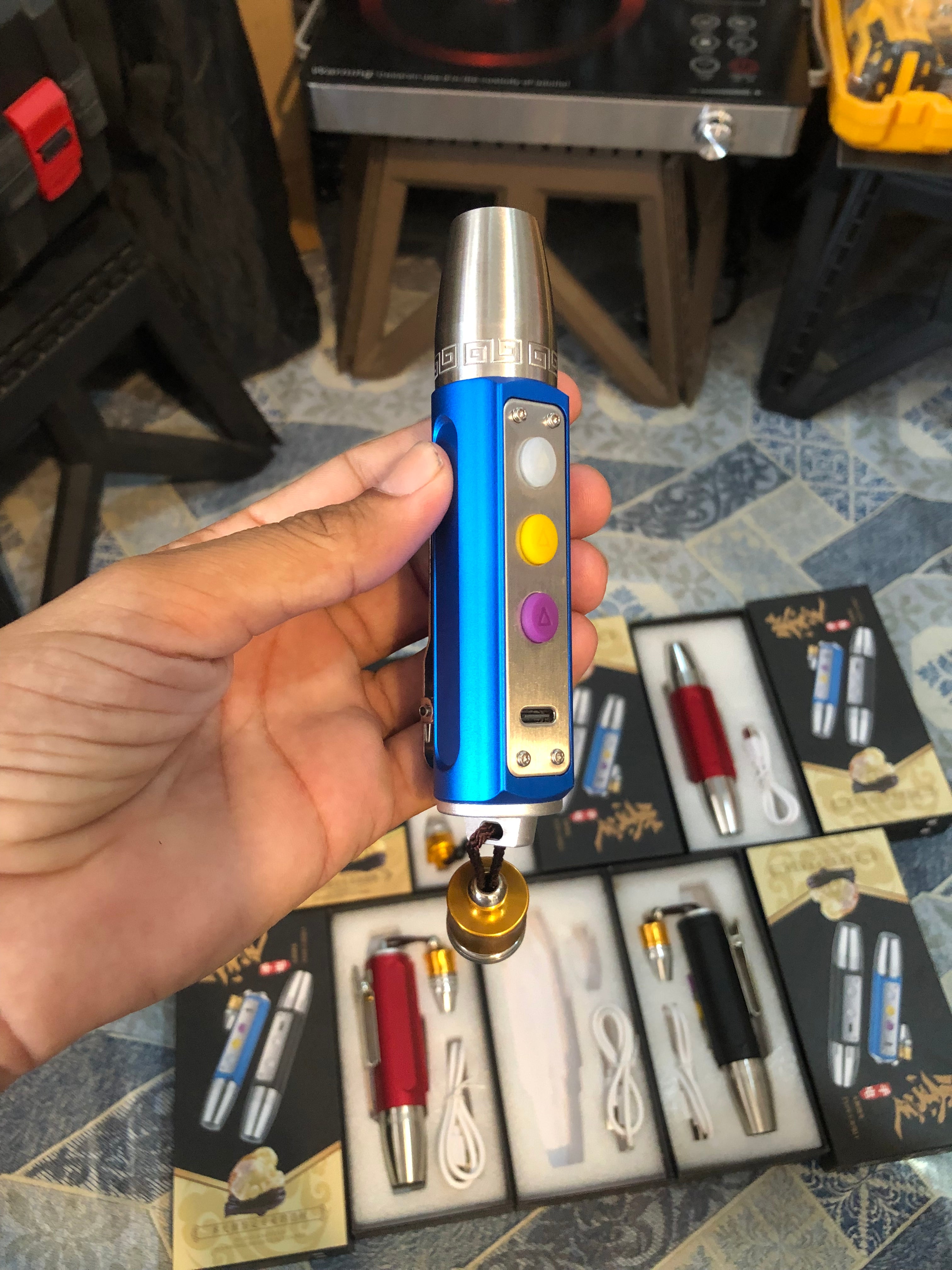 Professional 3-in-1 Rechargeable UV Light for Jade Gemstone Identification Light White Yellow LED Lights USB Type Aluminum Alloy, High Power Gemmologist’s for Sorting Gemstones, Diamonds, Stones, Jade Jewelry Gem Amber and Other General Uses