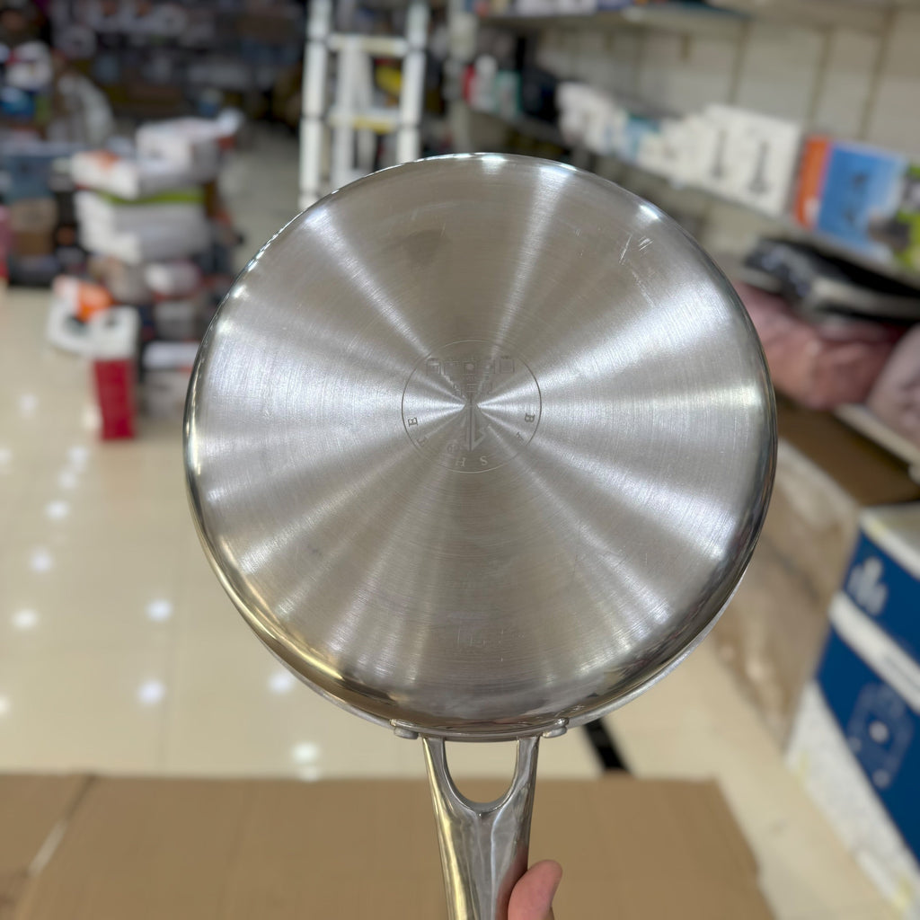 Trip-ply Heavy Weighted Stainless Steel Frypan with Lid