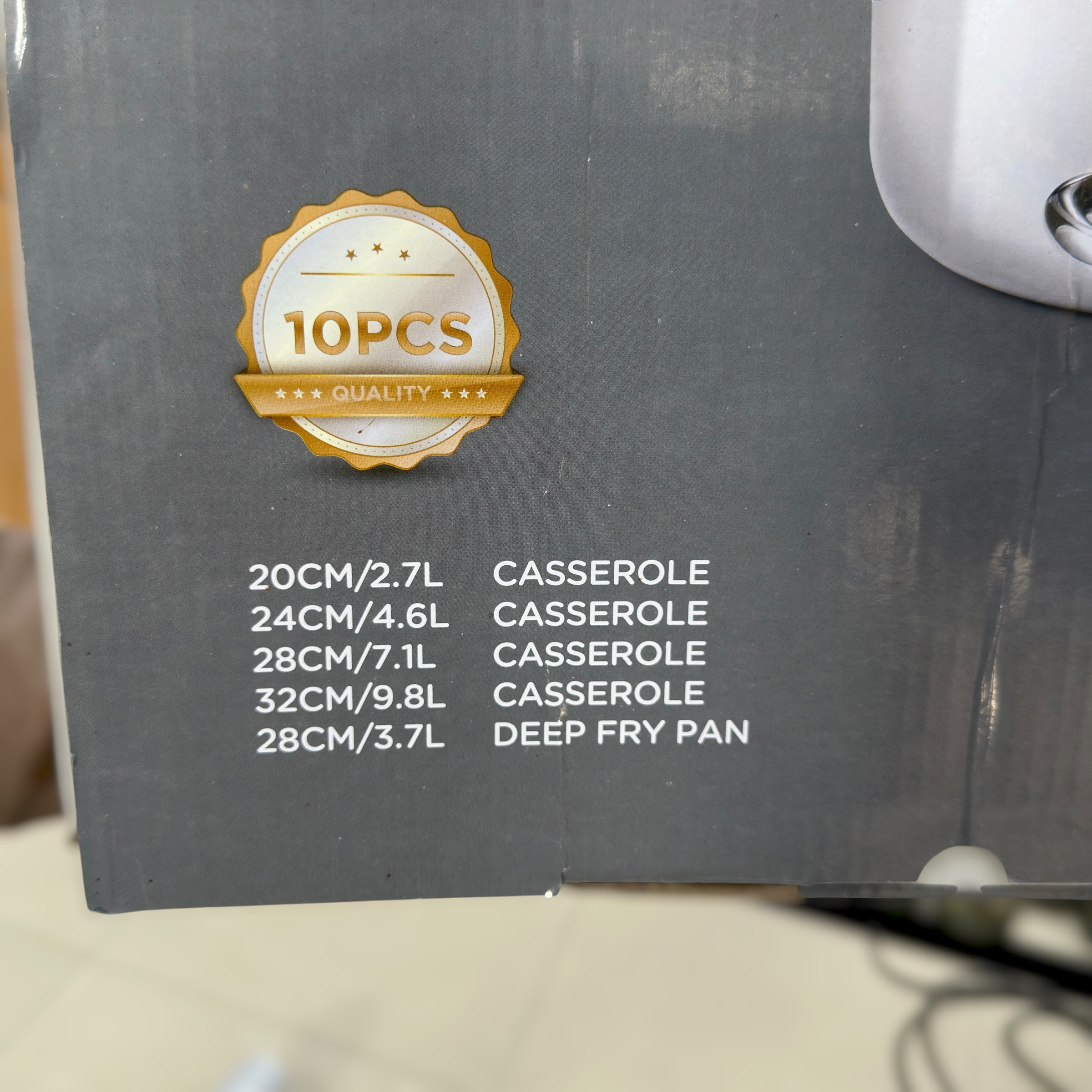 Uakeen 10pcs Triply Stainless Steel Cookware set VK-32