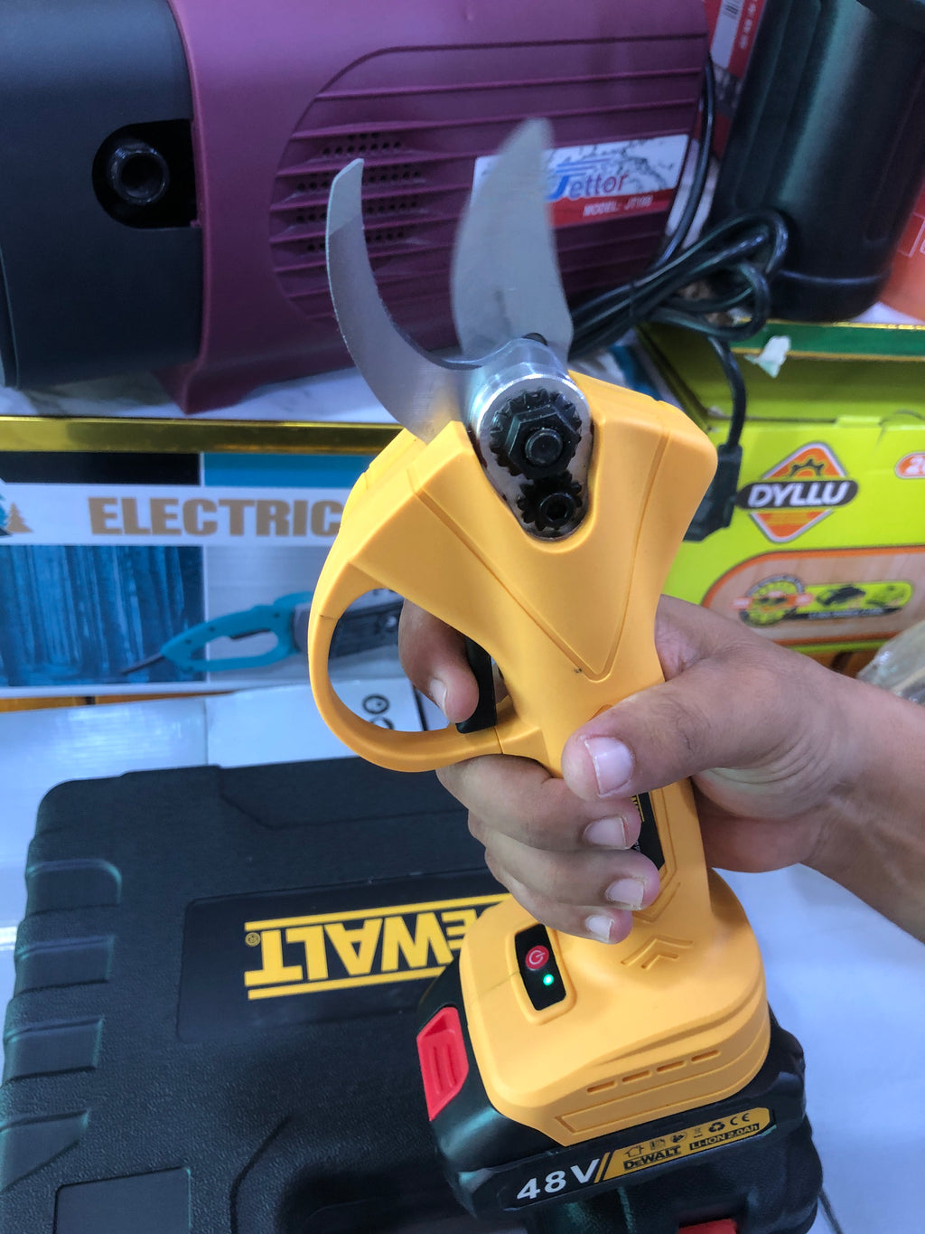 48V Cordless Electric Pruning Shears – Rechargeable Garden Pruning Cutter with Carrying Case