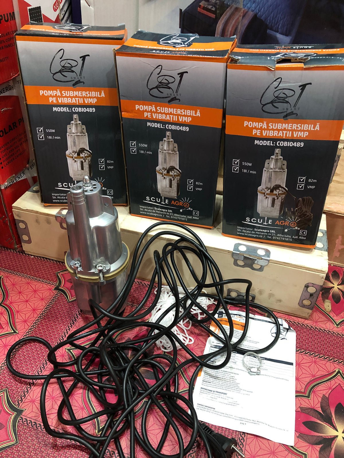 600W Submersible Water Pump – 18L/Min High-Pressure Deep Well Pump
