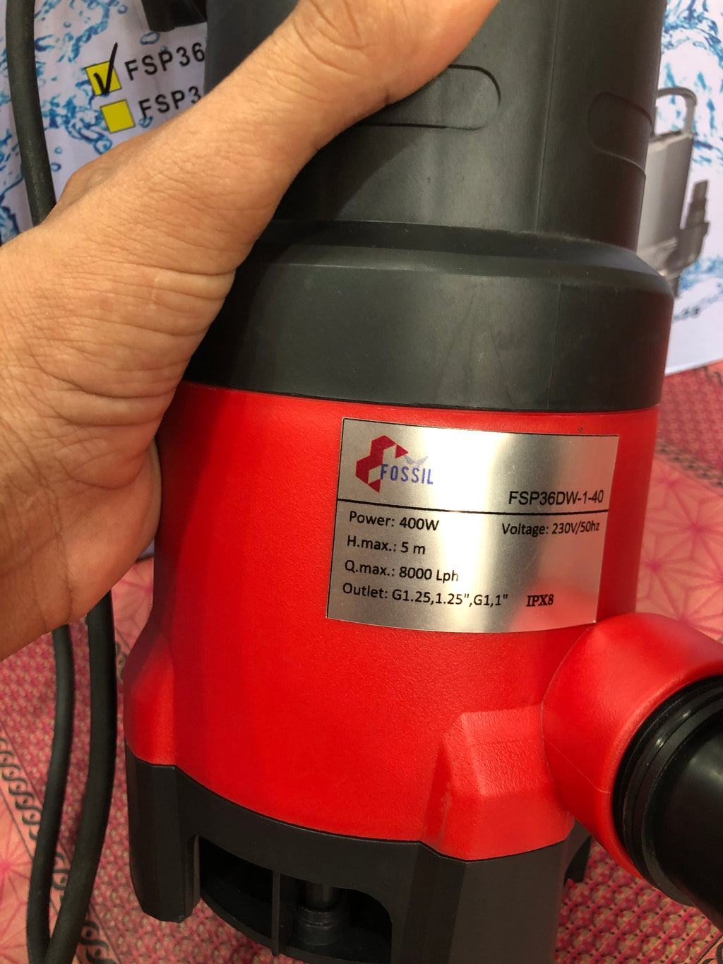 💧 FOSSIL FSP36DWS 400W Submersible Water Pump