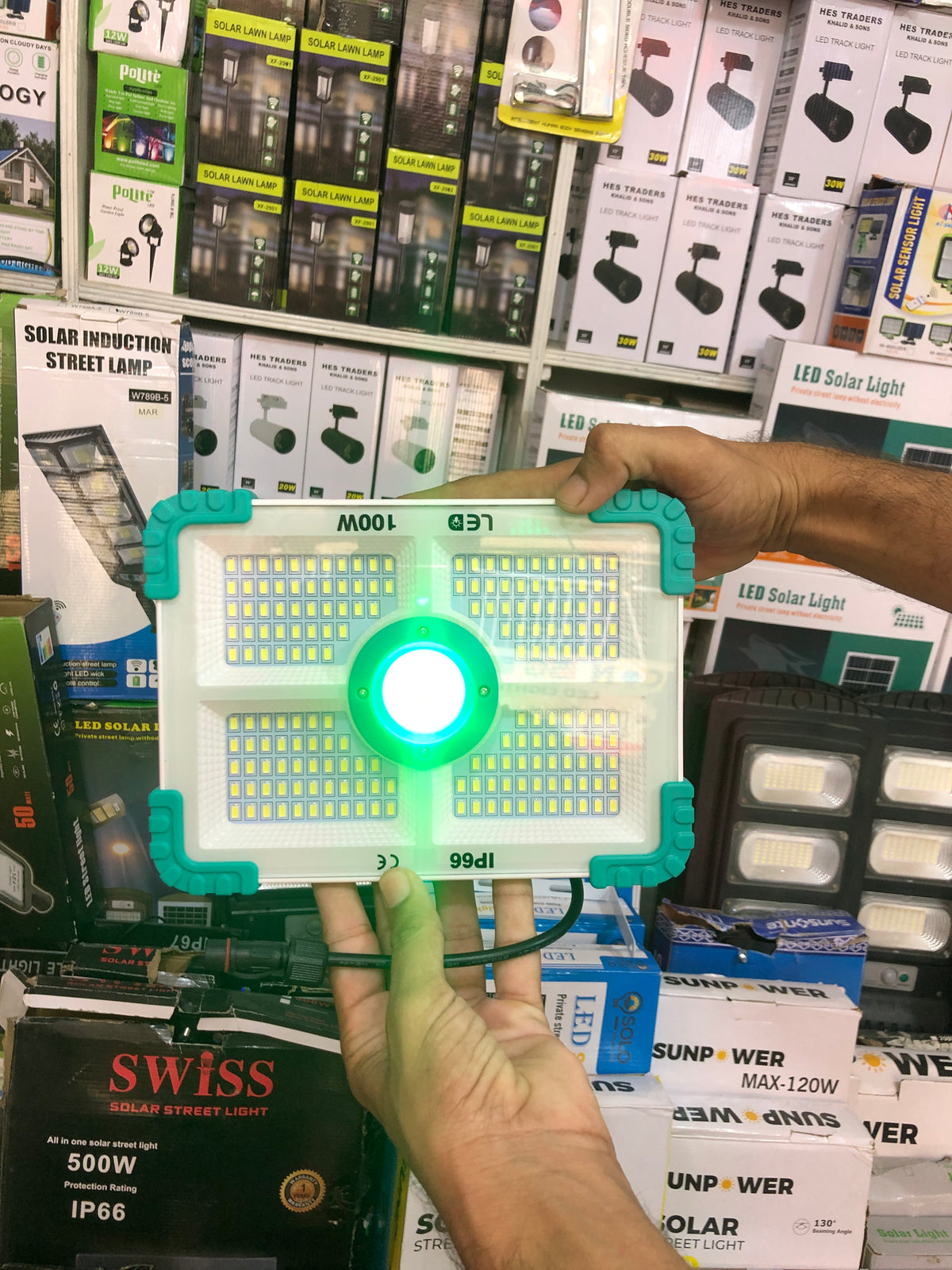 COBA CB-F188 100W Solar Charging Handheld Lamp – IP66